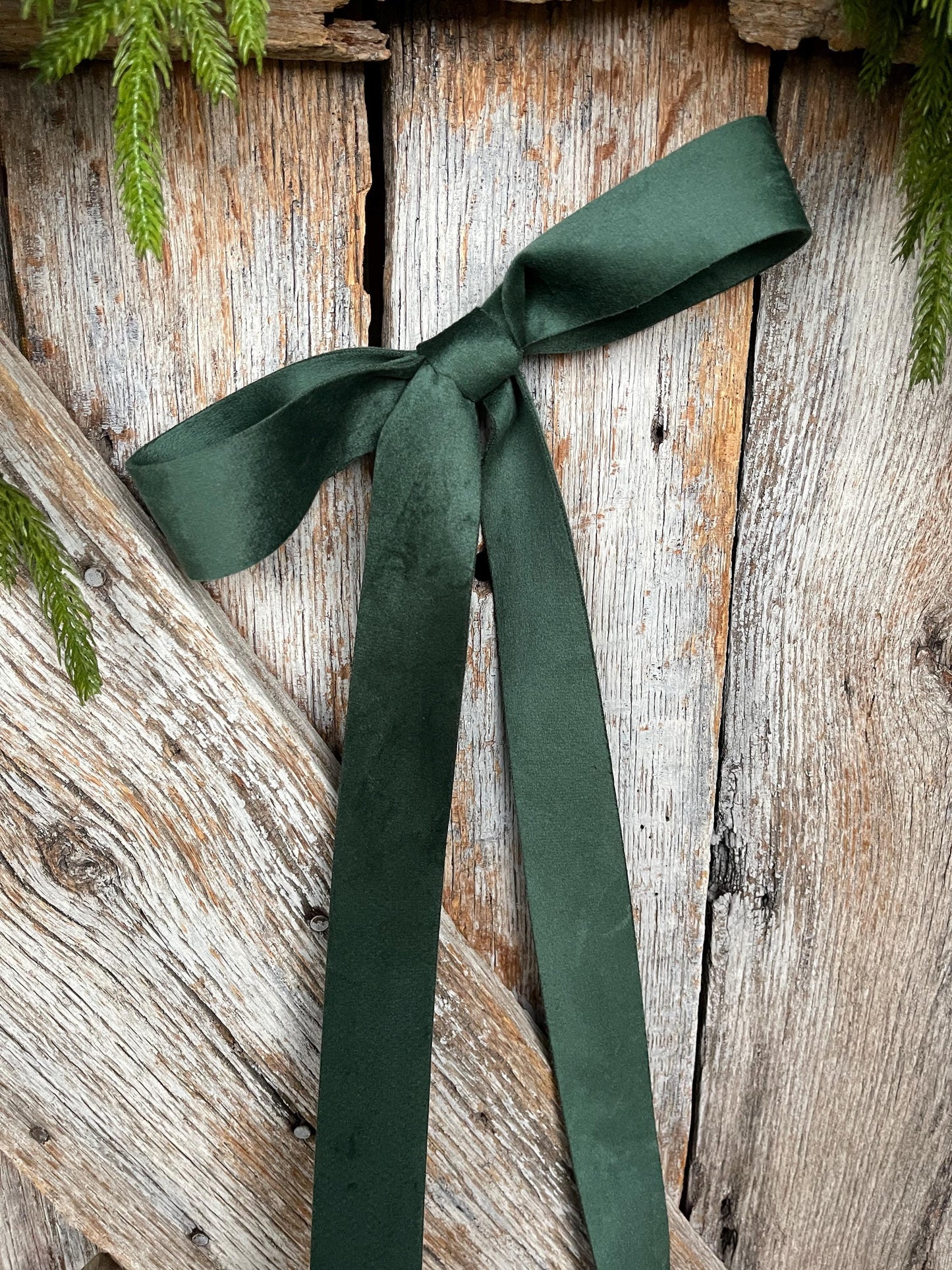 1.5" Forest Green Velvet Ribbon, Double Faced Velvet Ribbon, Unwired Velvet Ribbon