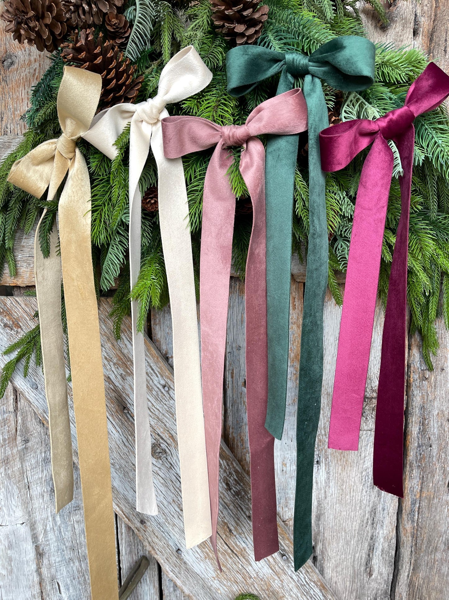 1.5" Forest Green Velvet Ribbon, Double Faced Velvet Ribbon, Unwired Velvet Ribbon