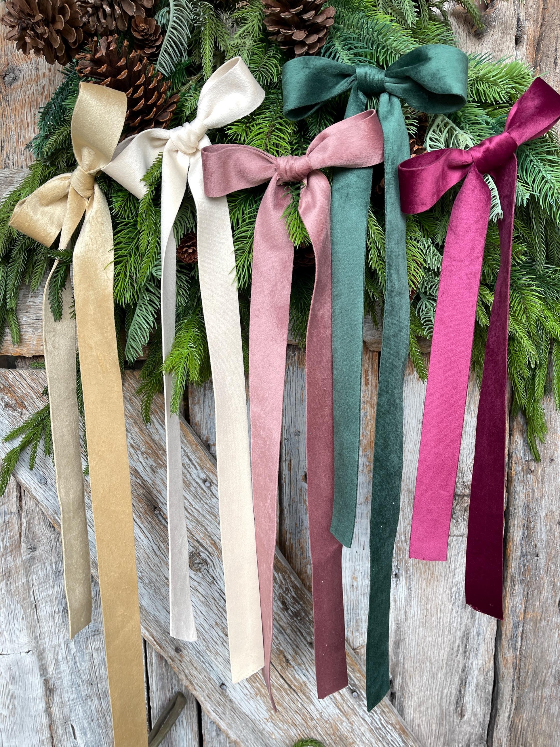 1.5" Forest Green Velvet Ribbon, Double Faced Velvet Ribbon, Unwired Velvet Ribbon