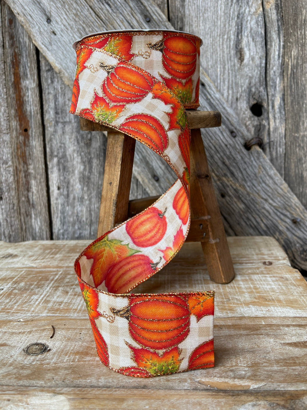 2.5" Orange Pumpkin Ribbon, Fall Ribbon, Pumpkin Ribbon