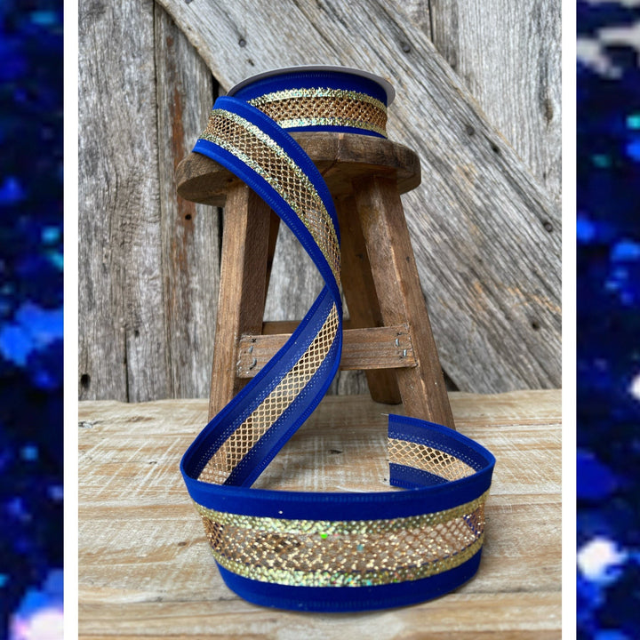 Blue ribbon, blue gold ribbon