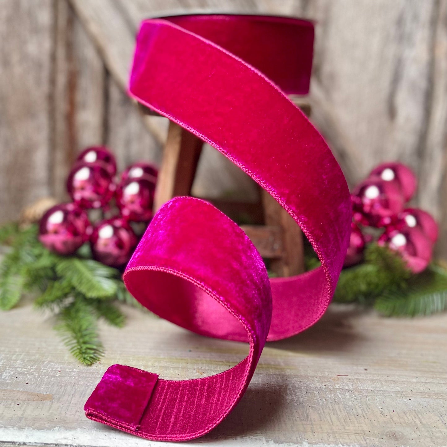 2.5" Hot Pink Velvet, Velvet Luster, Farrisilk Velvet