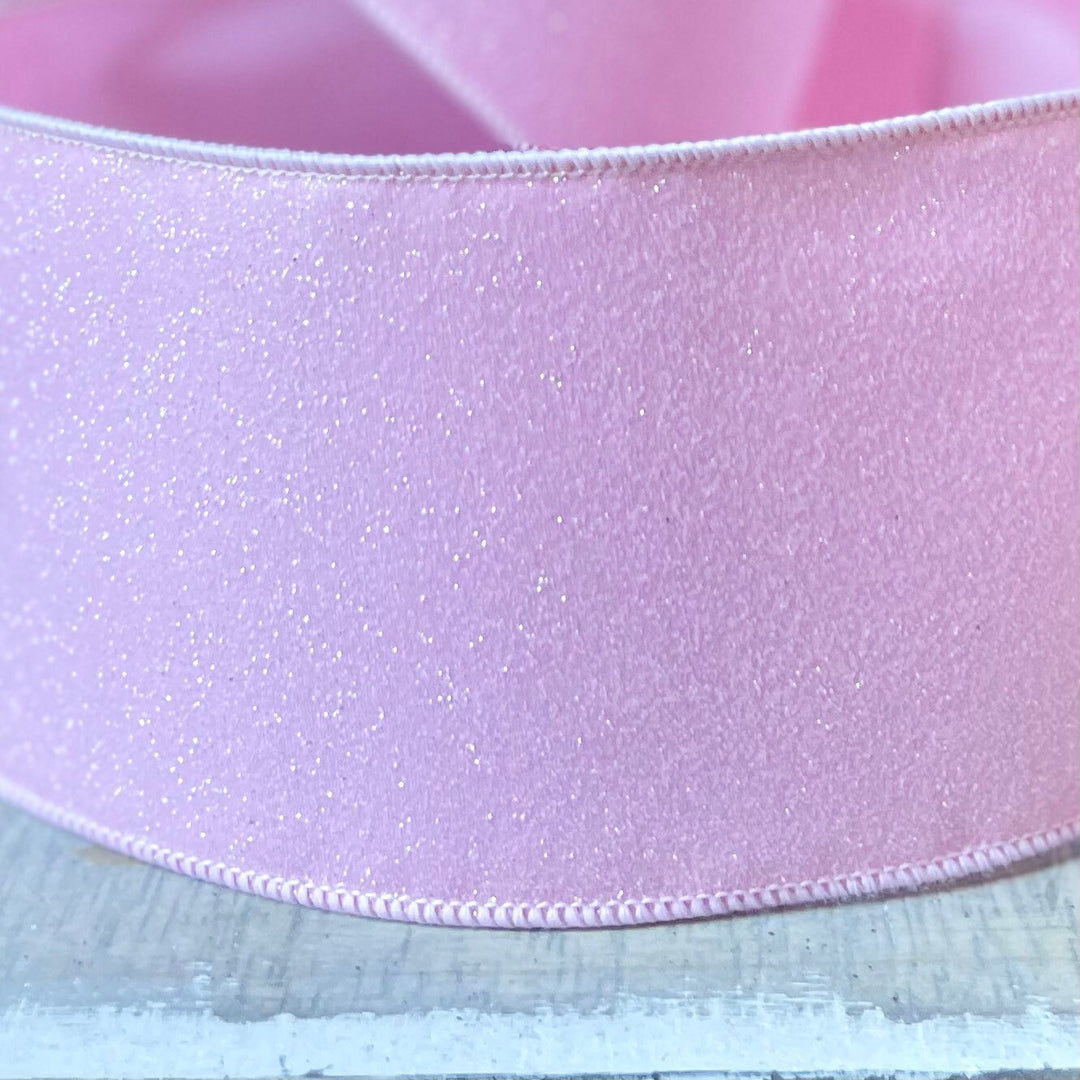 4” Pink Sugar Candy Ribbon, Farrisilk ribbon, wired ribbon