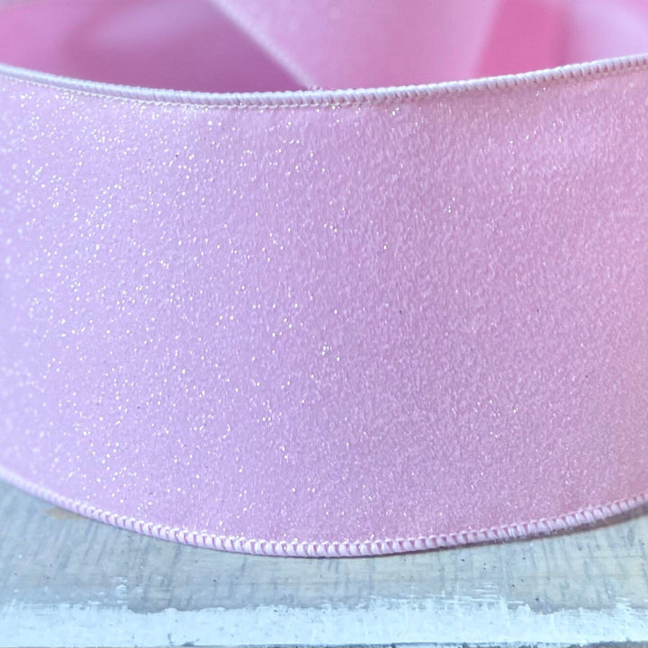 4” Pink Sugar Candy Ribbon, Farrisilk ribbon, wired ribbon