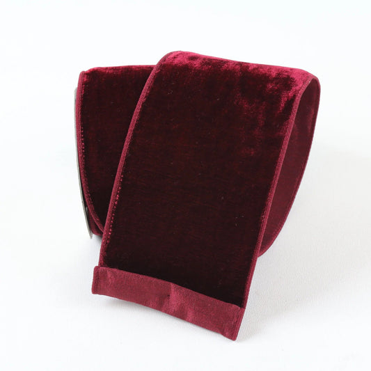 4” Burgundy Velvet Ribbon, Farrisilk ribbon, Velvet ribbon