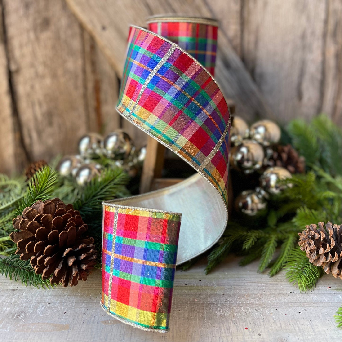 4" Amazing Plaid by Farrisilk, Christmas plaid Ribbon