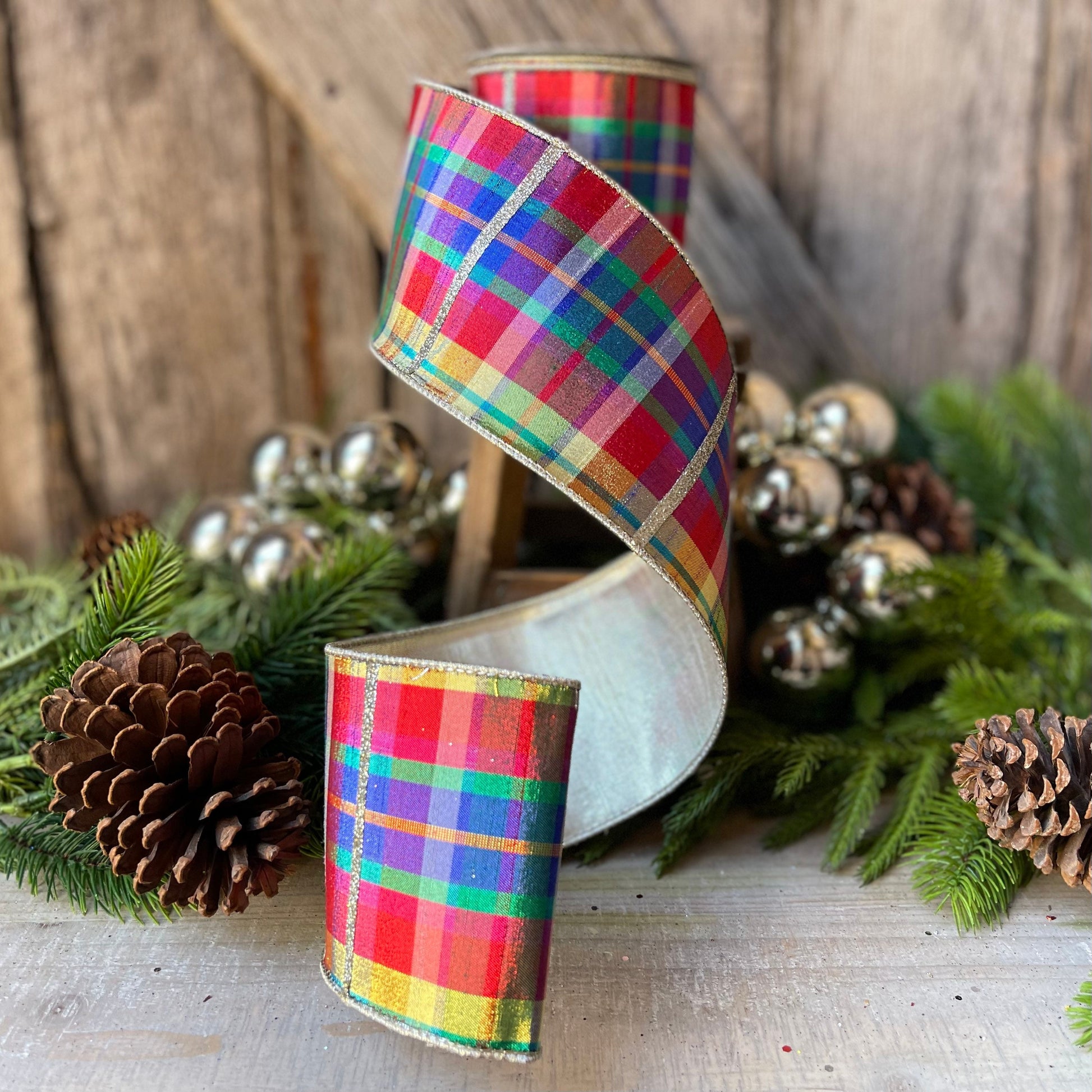 4" Amazing Plaid by Farrisilk, Christmas plaid Ribbon