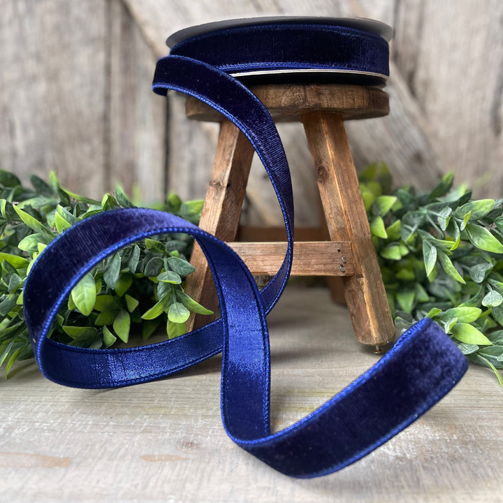 1" Navy Blue Velvet Ribbon, Velvet Ribbon