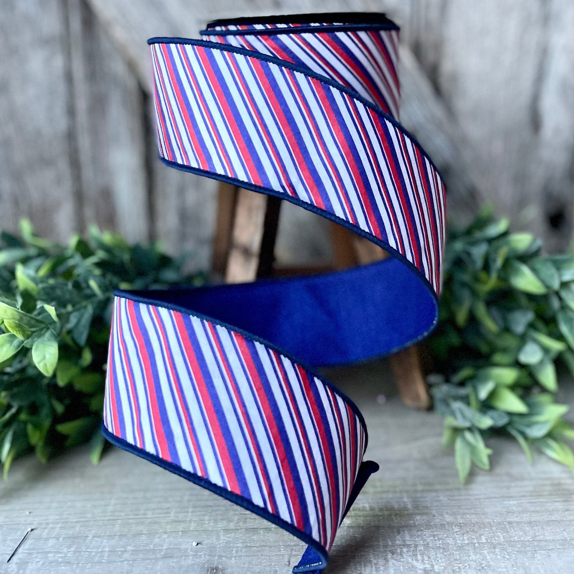 2.5" All American Patriotic Ribbon by Farrisilk, Patriotic Wired Ribbon, American Ribbon, 4th of July ribbon, Americana Decor, Wired Ribbon