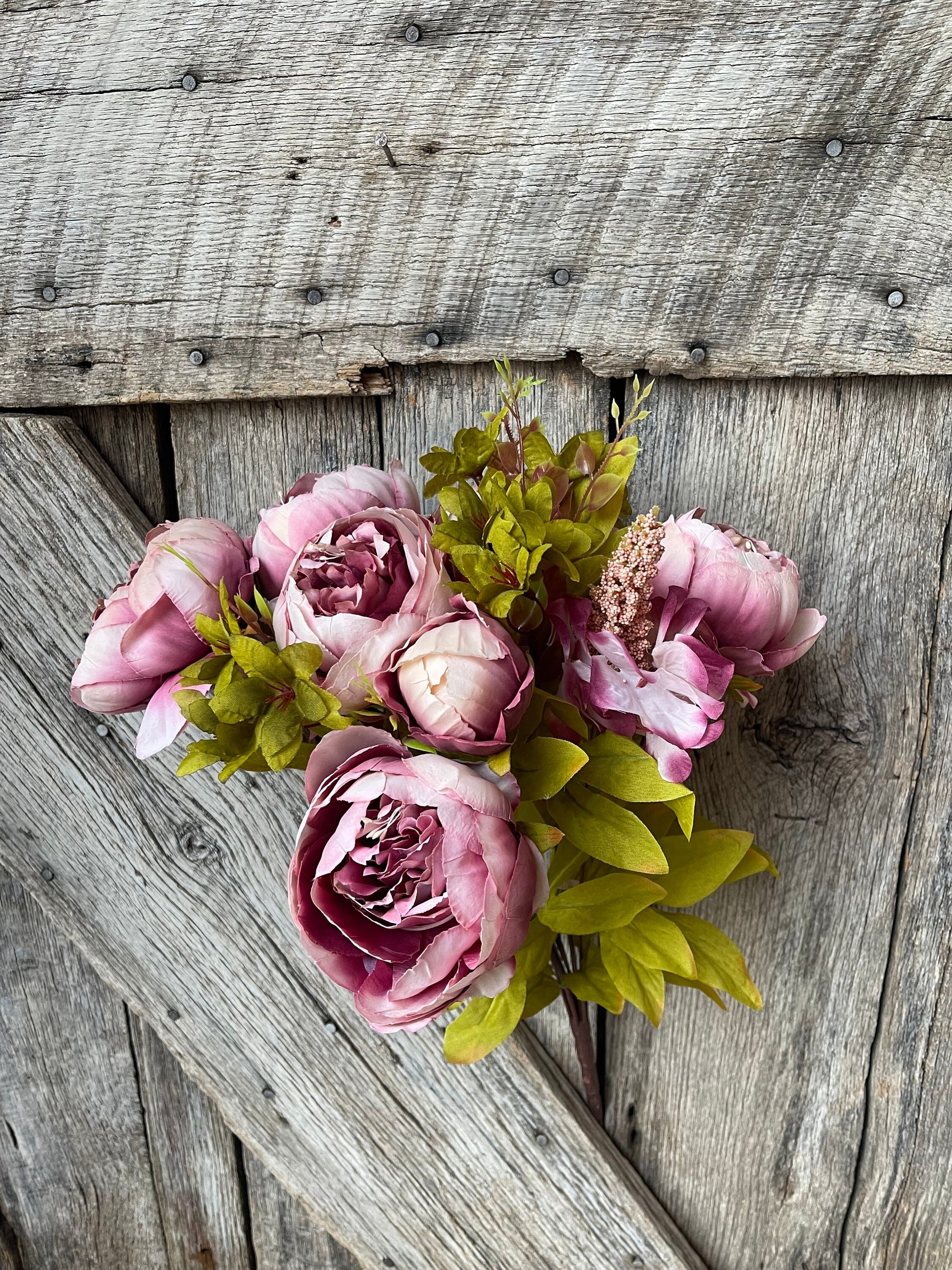 Mauve Blush Peony, Fall Floral Bush, Artificial Floral Bush