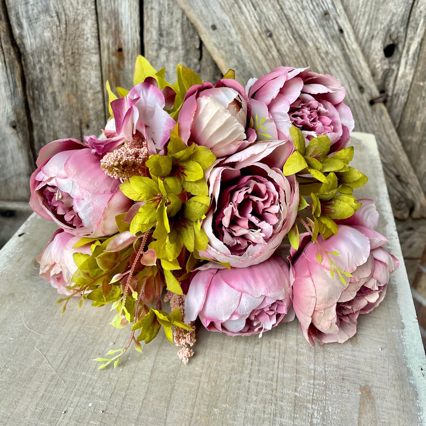 Mauve Blush Peony, Fall Floral Bush, Artificial Floral Bush