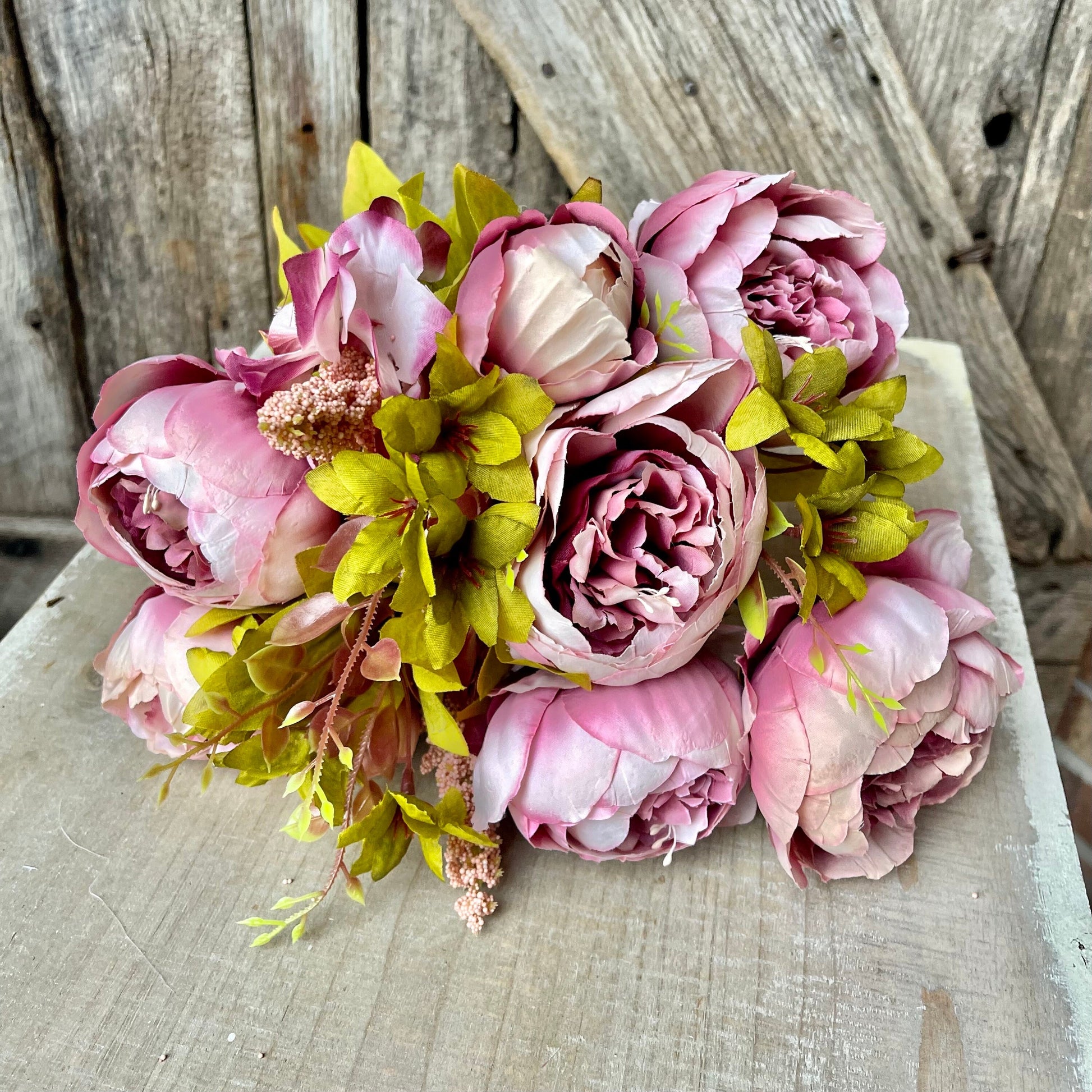 Mauve Blush Peony, Fall Floral Bush, Artificial Floral Bush