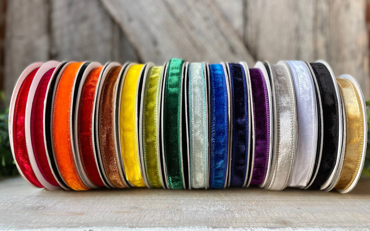 Farrisilk 3/4" Velvet Ribbon, Farrisilk Velvet Luster RIbbon, .75" Velvet Ribbon