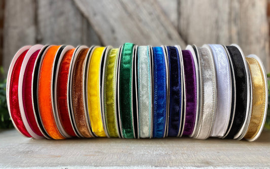 Farrisilk 3/4" Velvet Ribbon, Farrisilk Velvet Luster RIbbon, .75" Velvet Ribbon