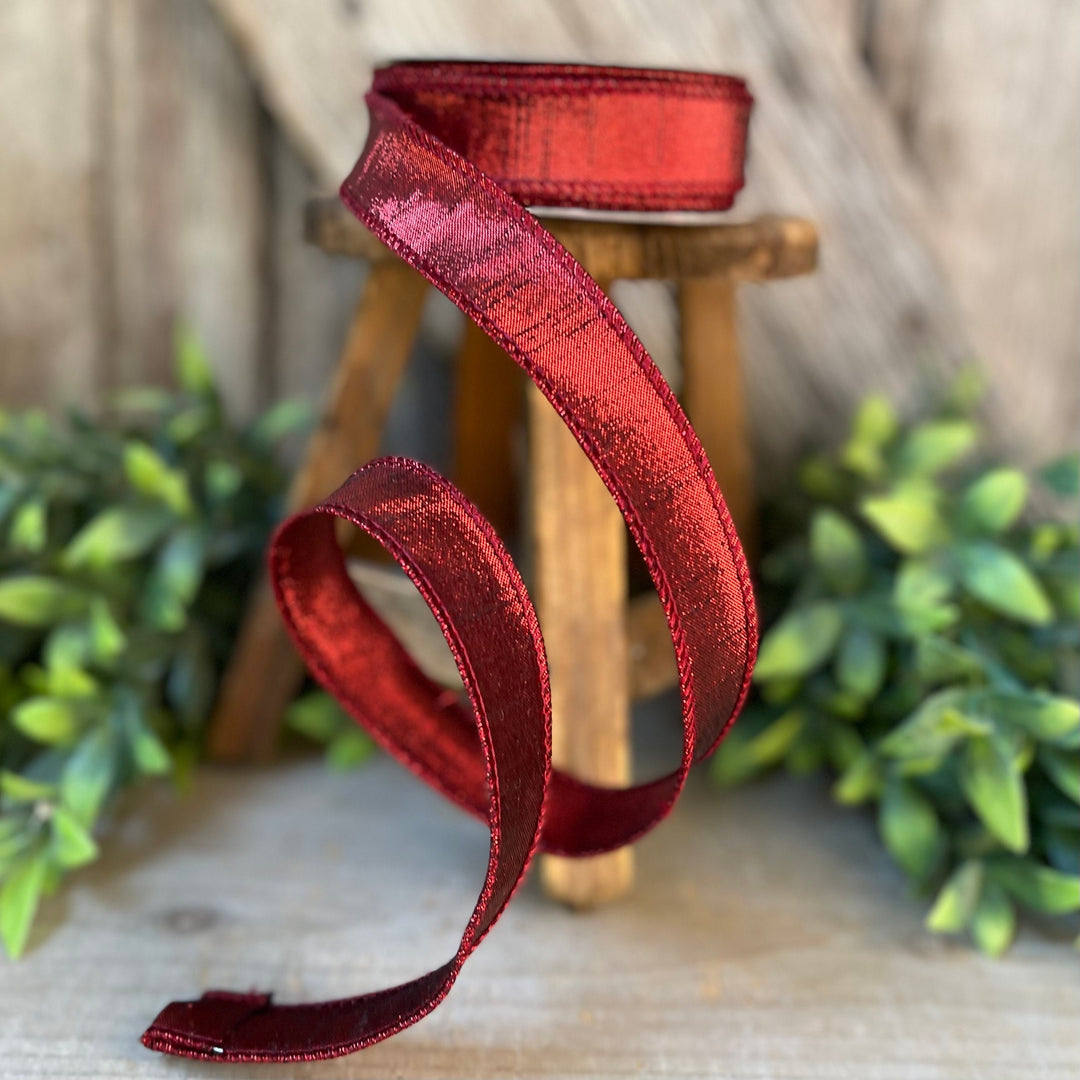 1" Ruby Luster Ribbon, wired Ribbon