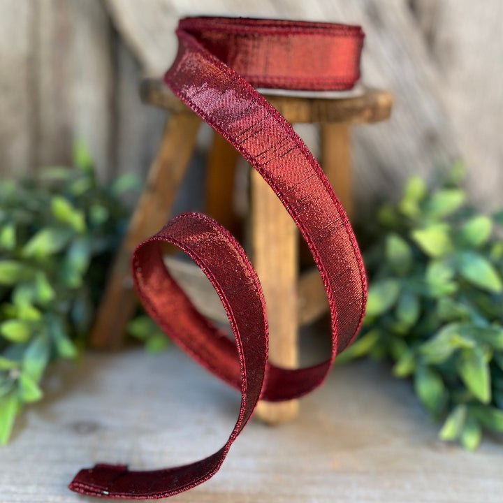 1" Ruby Luster Ribbon, wired Ribbon