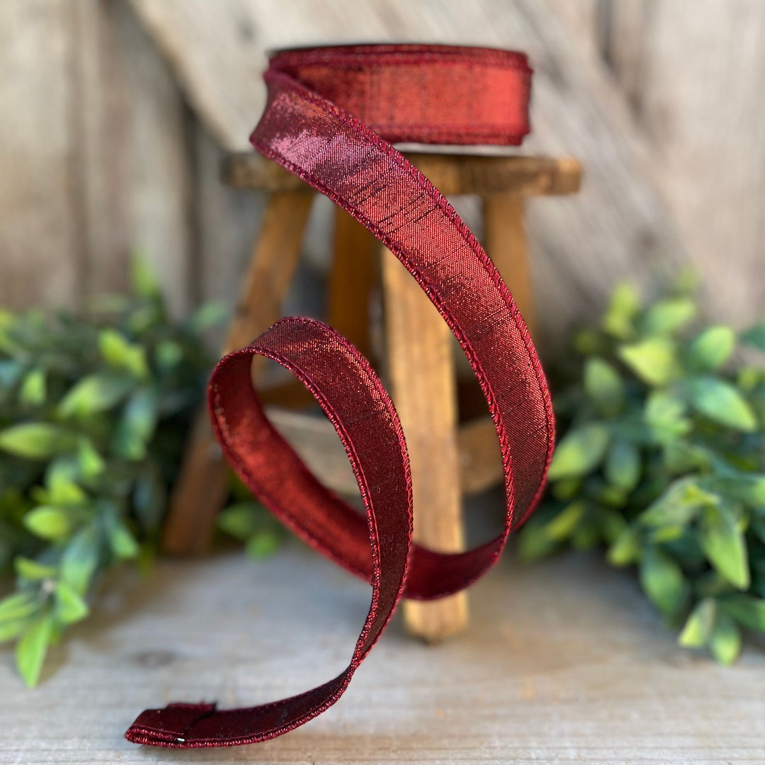 1" Ruby Luster Ribbon, wired Ribbon