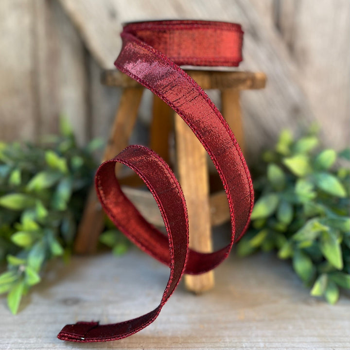 1" Ruby Luster Ribbon, wired Ribbon
