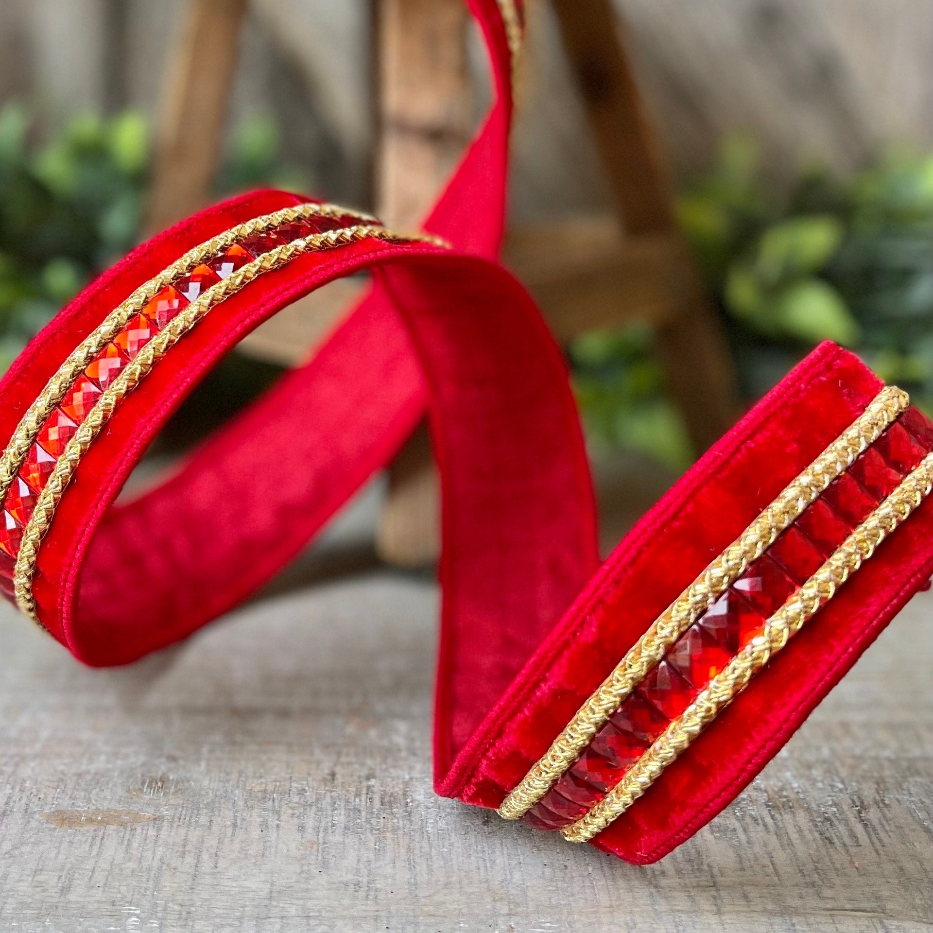 1.5" REd Gemstones, Farrisilk
