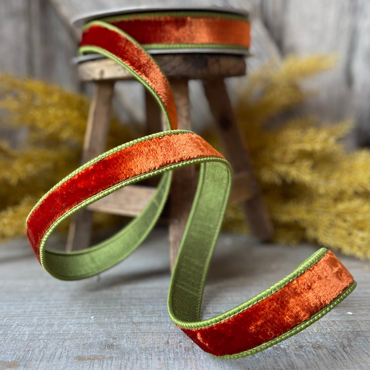 1" Cinnamon Olive Velvet, 2 tone velvet, fall velvet