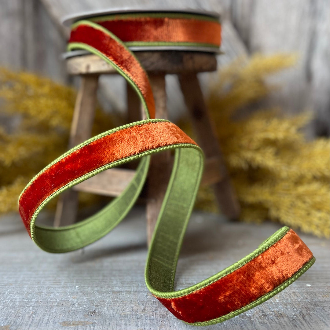 1" Cinnamon Olive Velvet, 2 tone velvet, fall velvet