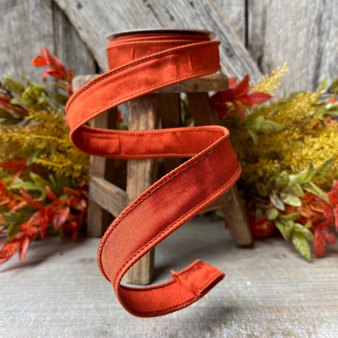 1" Orange Cinnamon Taffeta Ribbon, Farrisilk Ribbon