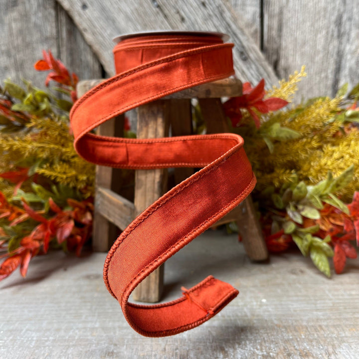 1" Orange Cinnamon Taffeta Ribbon, Farrisilk Ribbon