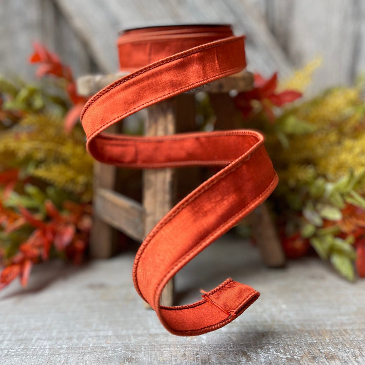 1" Orange Cinnamon Taffeta Ribbon, Farrisilk Ribbon