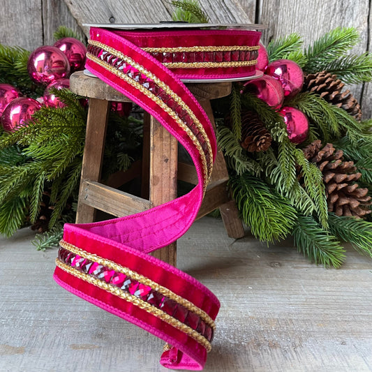1.5" Hot Pink Gemstones, Farrisilk
