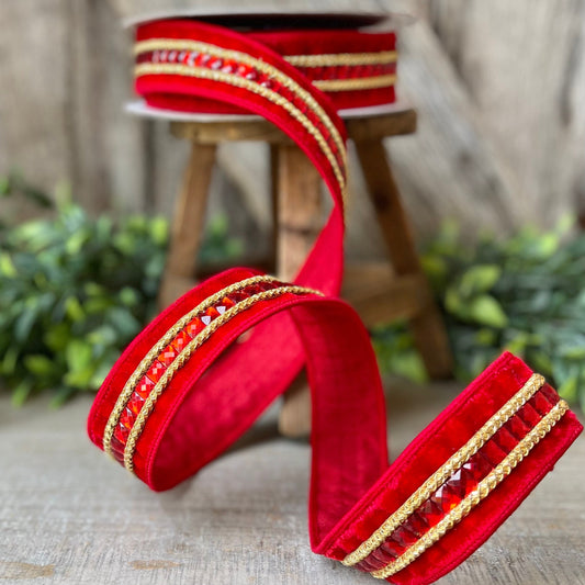 1.5" REd Gemstones, Farrisilk