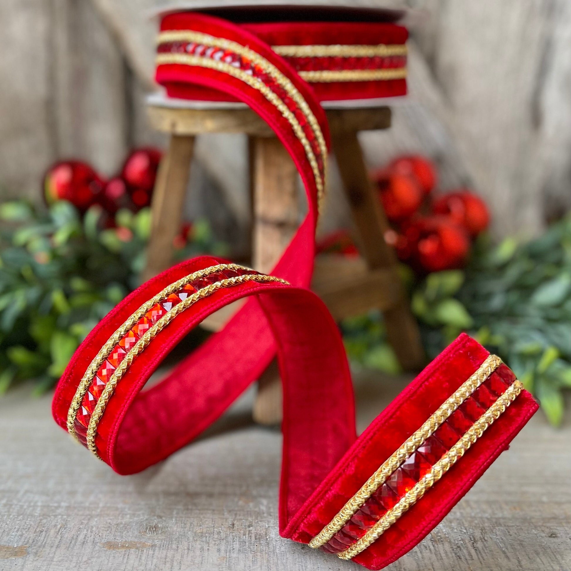 1.5" REd Gemstones, Farrisilk