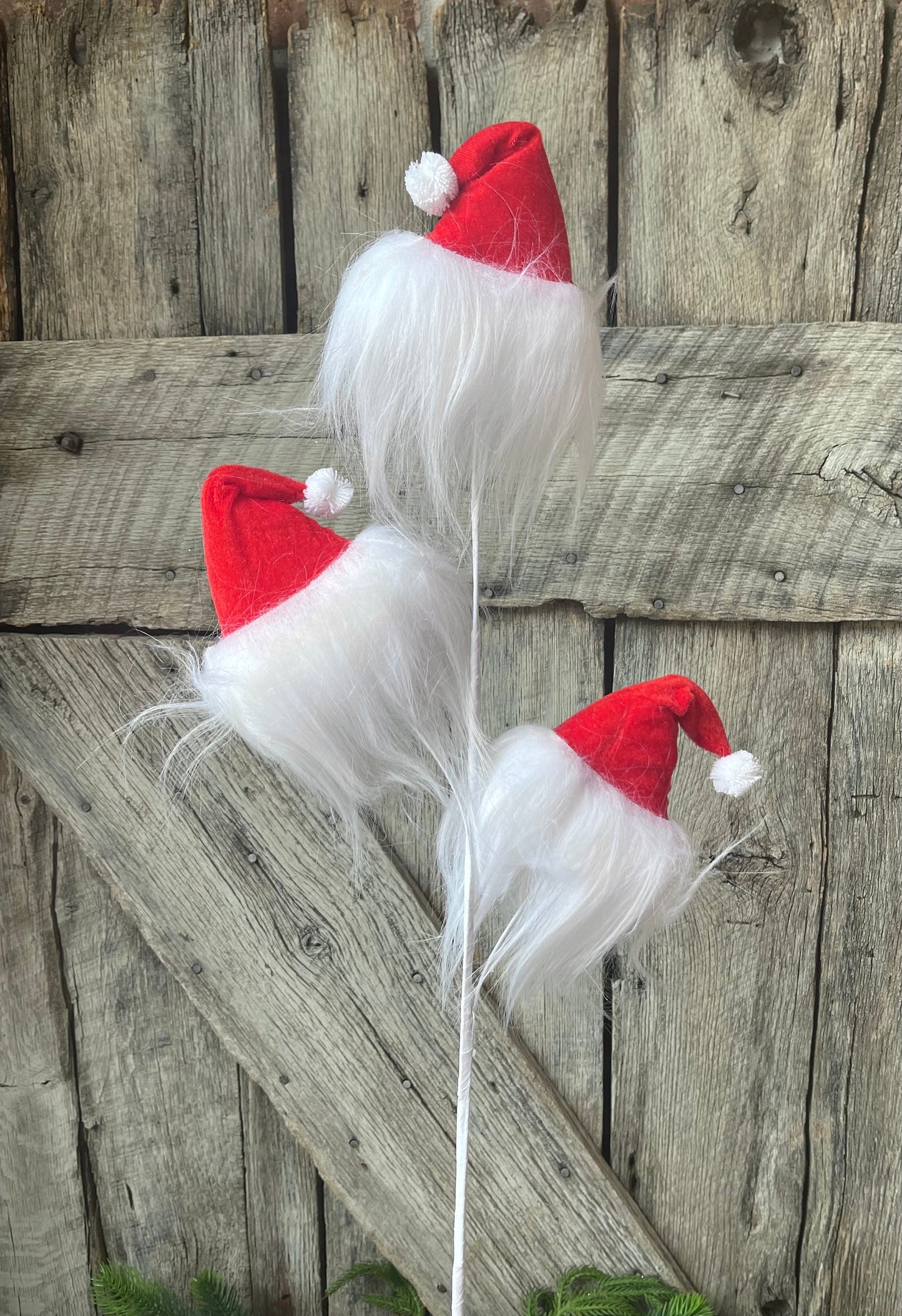 29" Santa Hat Spray, Red White Santa Hat Spray, Christmas Tree Topper