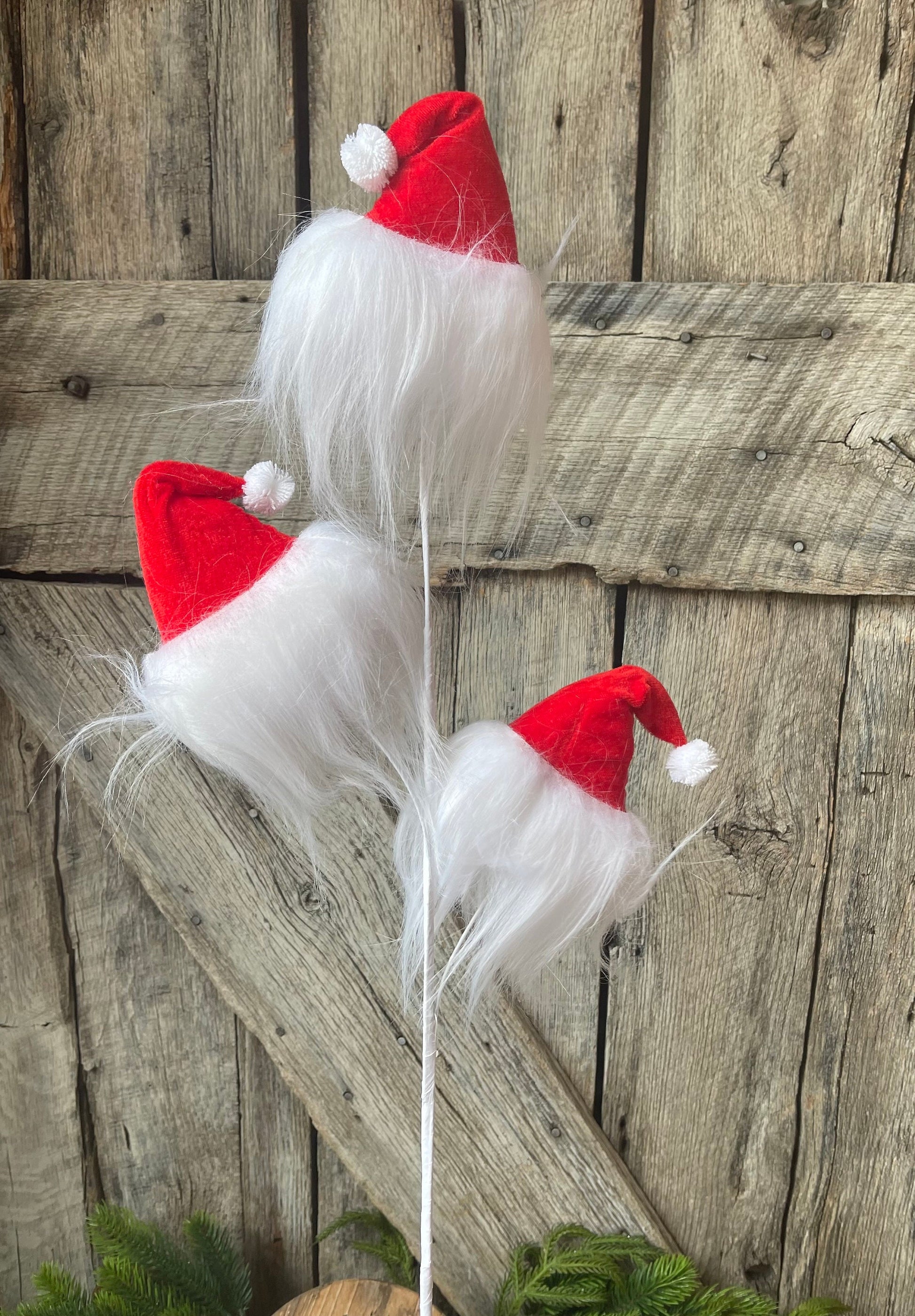 29" Santa Hat Spray, Red White Santa Hat Spray