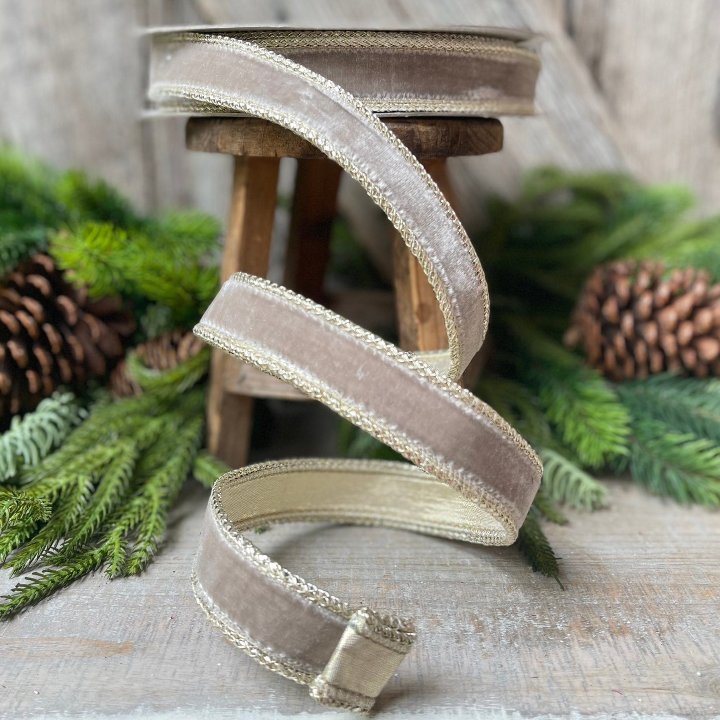 Farrislk 1" Platinum Royal Velvet, Holiday Ribbon, Velvet Ribbon