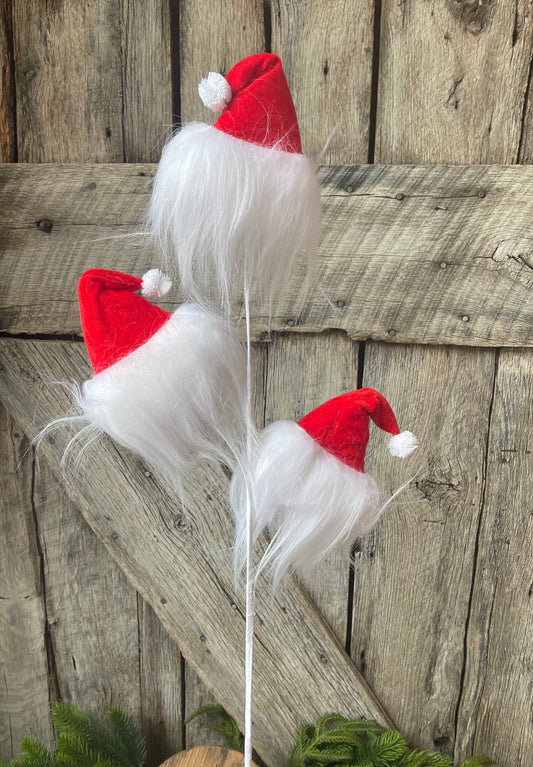 29" Santa Hat Spray, Red White Santa Hat Spray