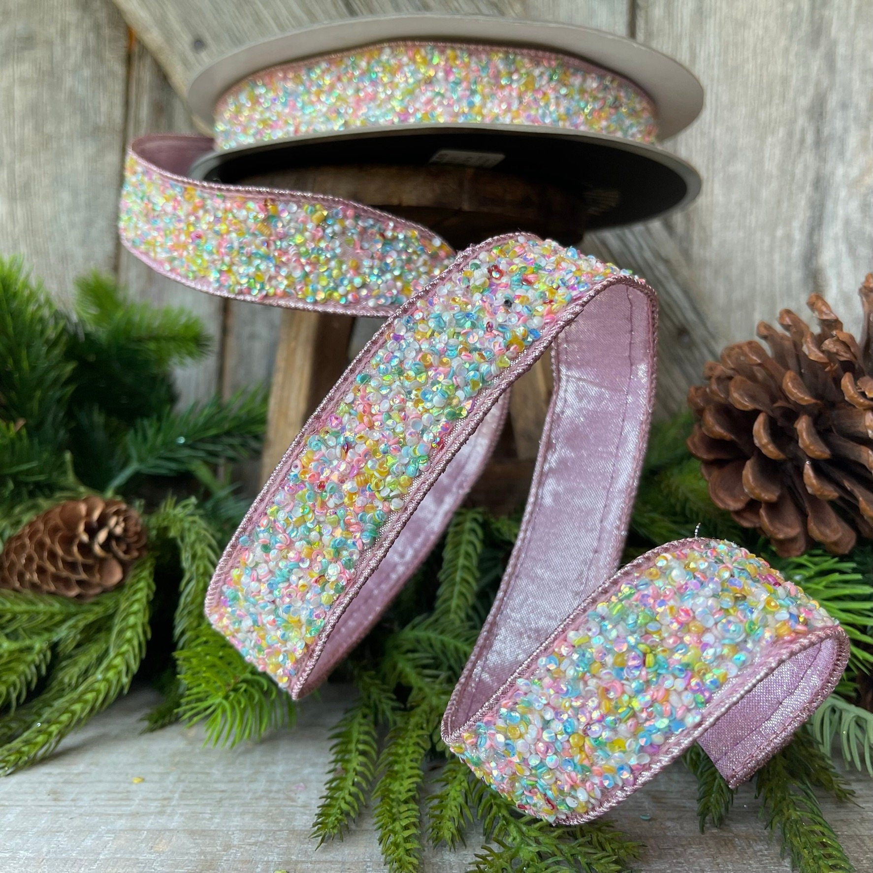 1.5" Sprinkles Ribbon, Farrisilk Ribbon