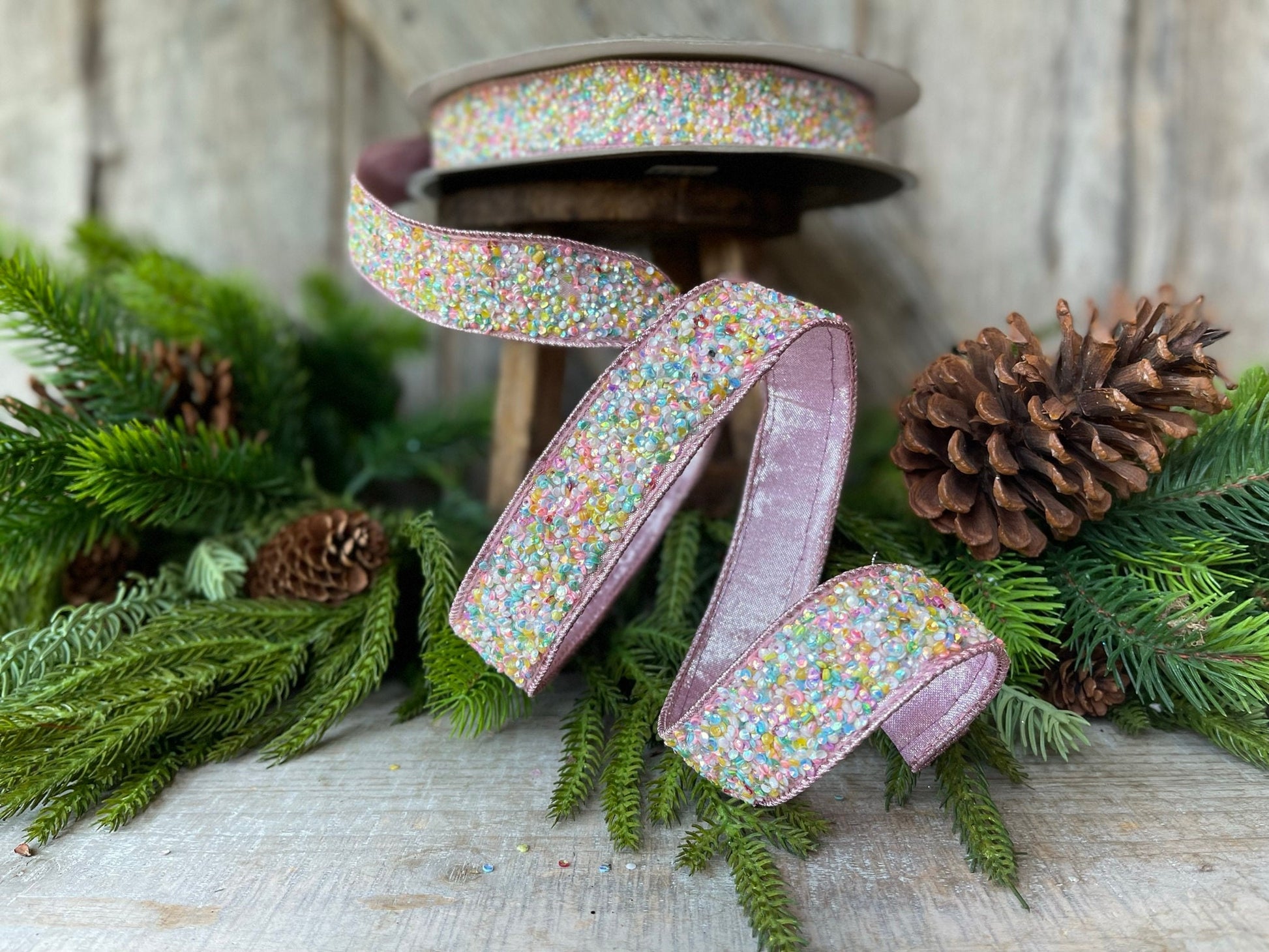 1.5" Sprinkles Ribbon, Farrisilk Ribbon