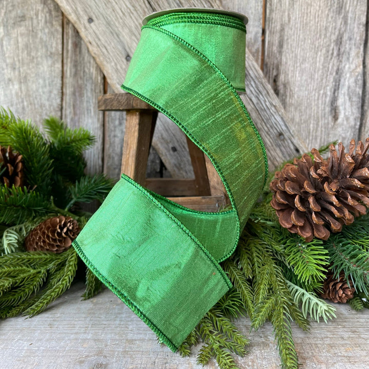 2.5" Green Luster Ribbon, Farrisilk