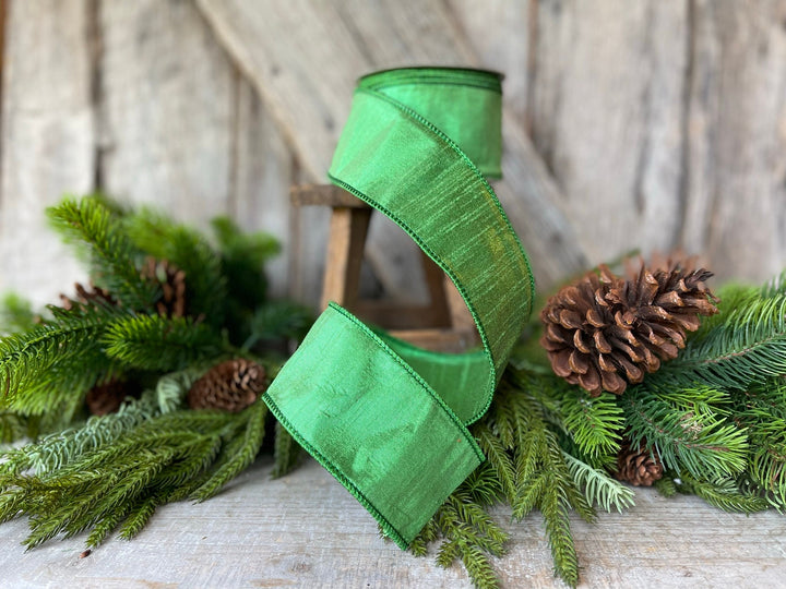 2.5" Green Luster Ribbon, Farrisilk