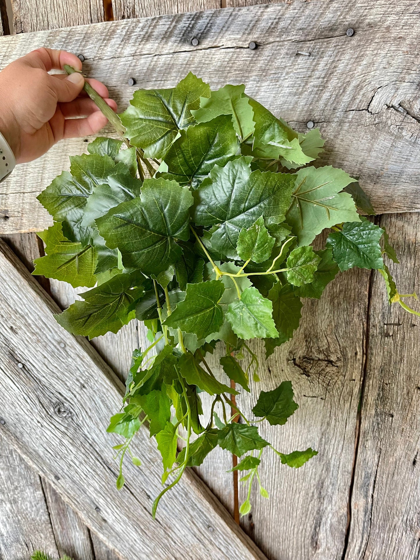 22" Ivy Hanging Bush, Artificial Ivy Bush, Hanging Greenery Bush