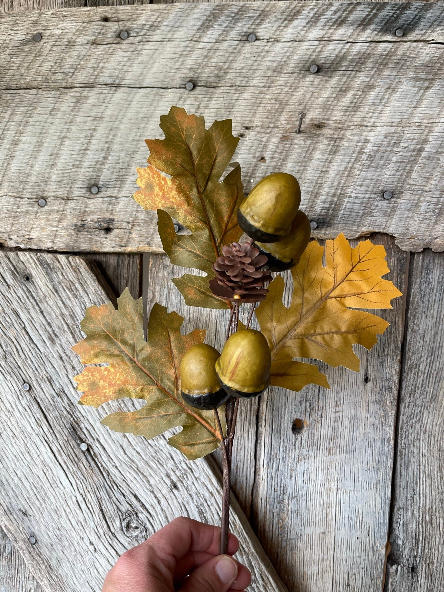 16" Acorn Pick, Fall Floral Pick