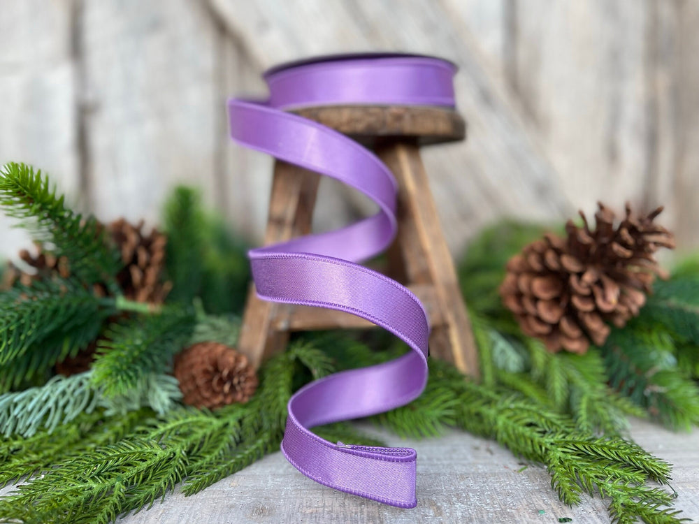 1" Purple Lavender Wired Ribbon, Farrisilk Ribbon