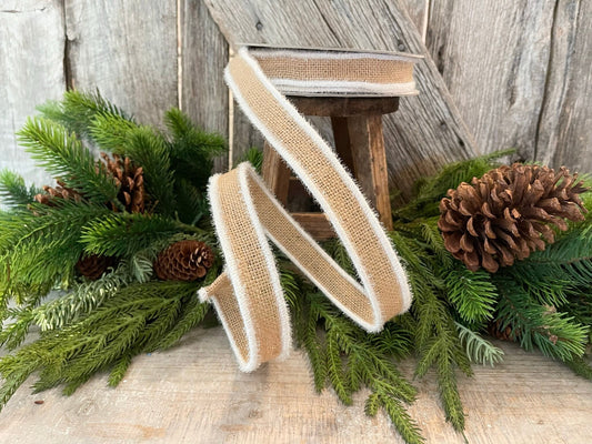 1" Frosty Burlap, Farrisilk Ribbon, Christmas Ribbon