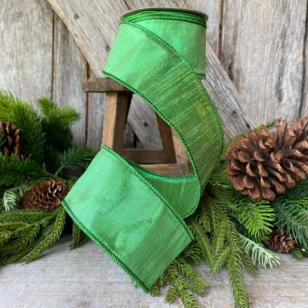 2.5" Green Luster Ribbon, Farrisilk