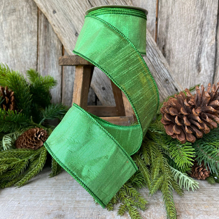 2.5" Green Luster Ribbon, Farrisilk