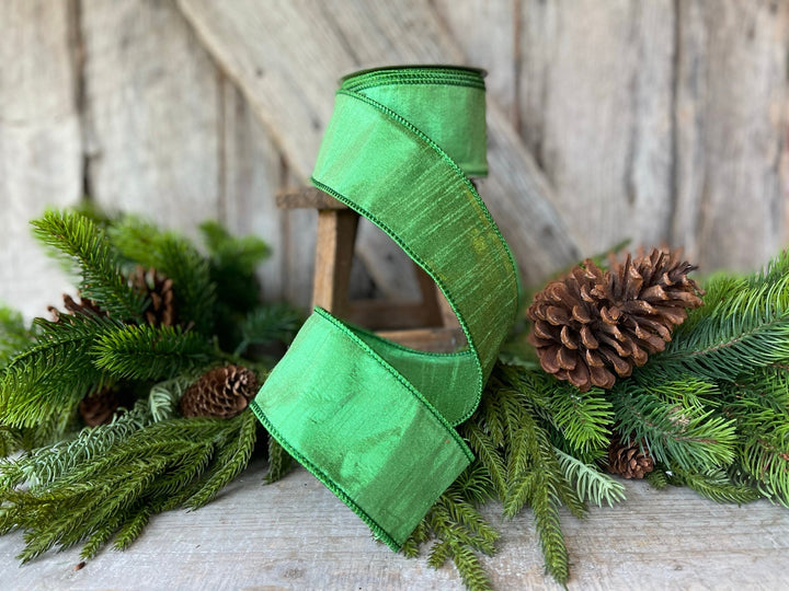 2.5" Green Luster Ribbon, Farrisilk