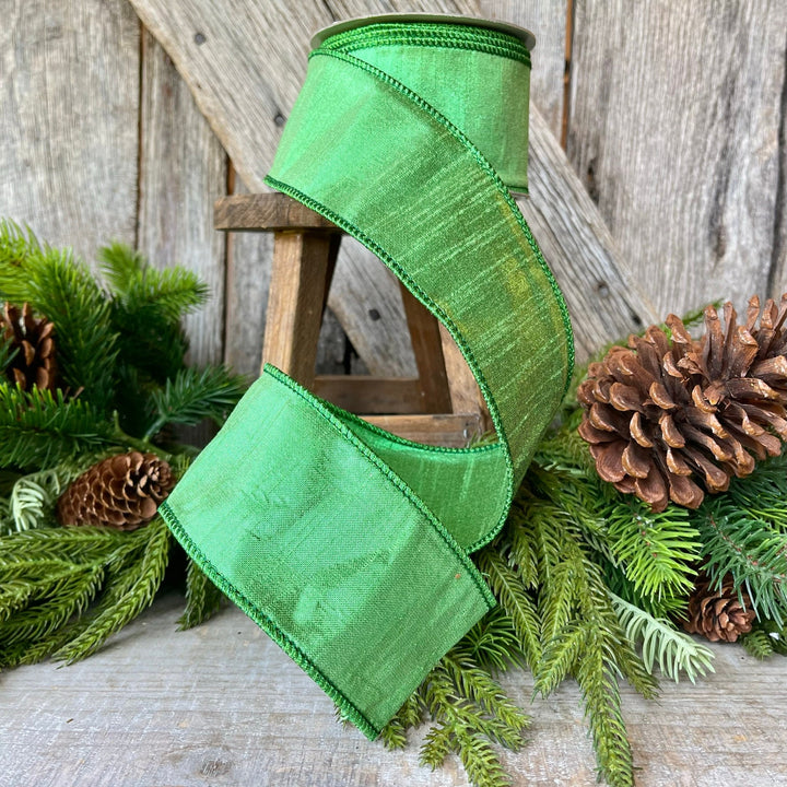 2.5" Green Luster Ribbon, Farrisilk