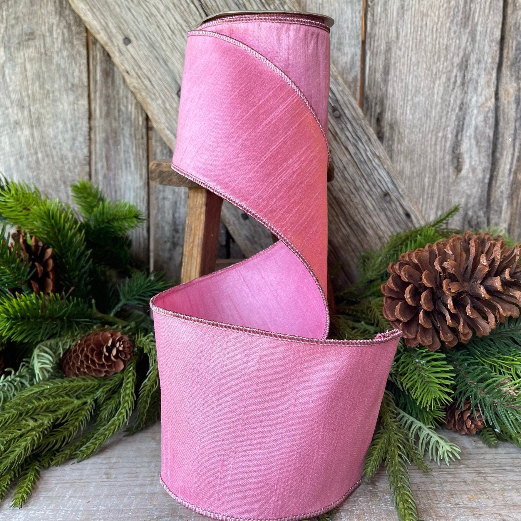 4" Pink Luster Ribbon, Farrisilk ribbon