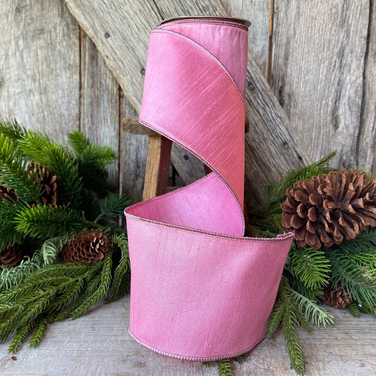 4" Pink Luster Ribbon, Farrisilk ribbon