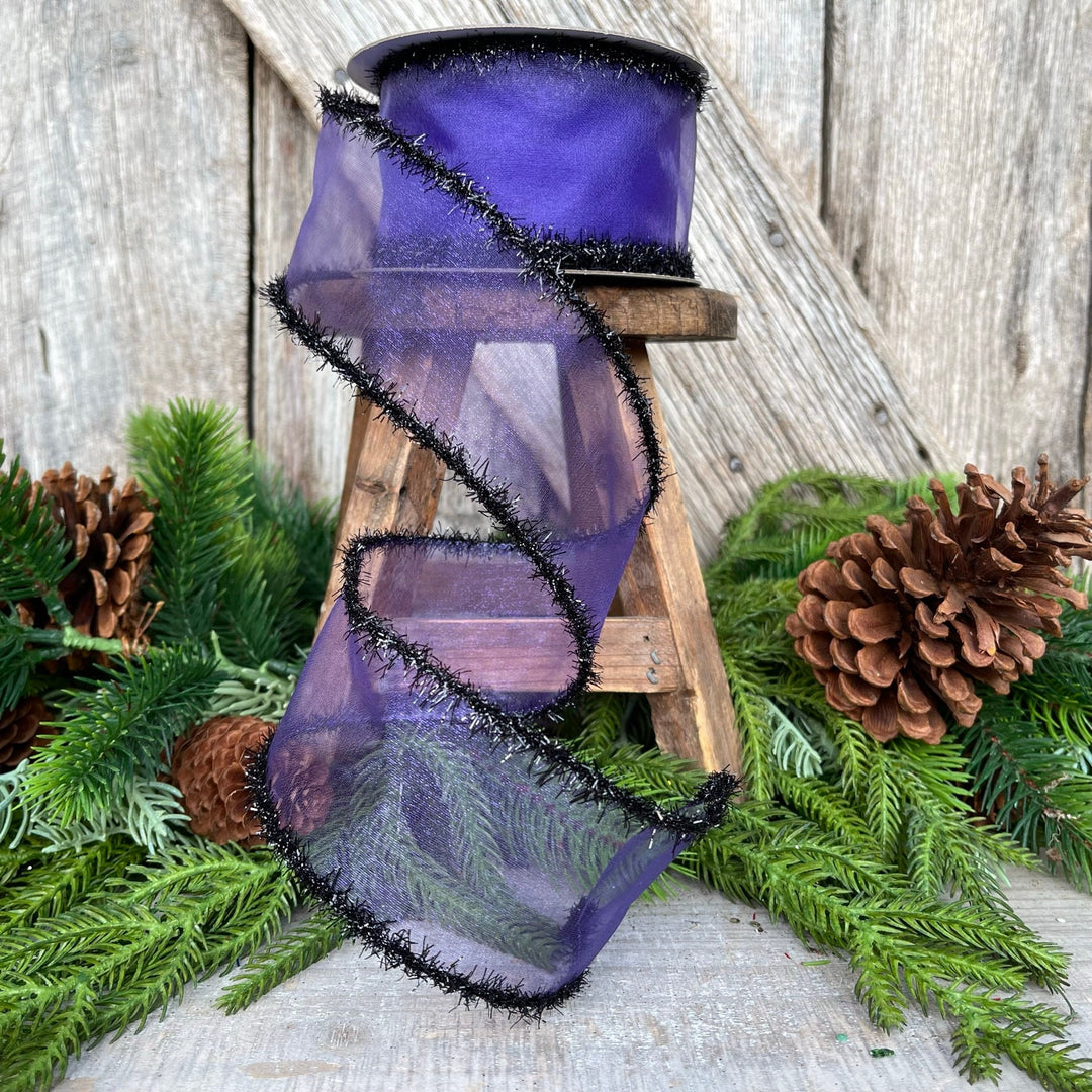 2.5" Sheer Creepy Wired Ribbon, Farrisilk Ribbon
